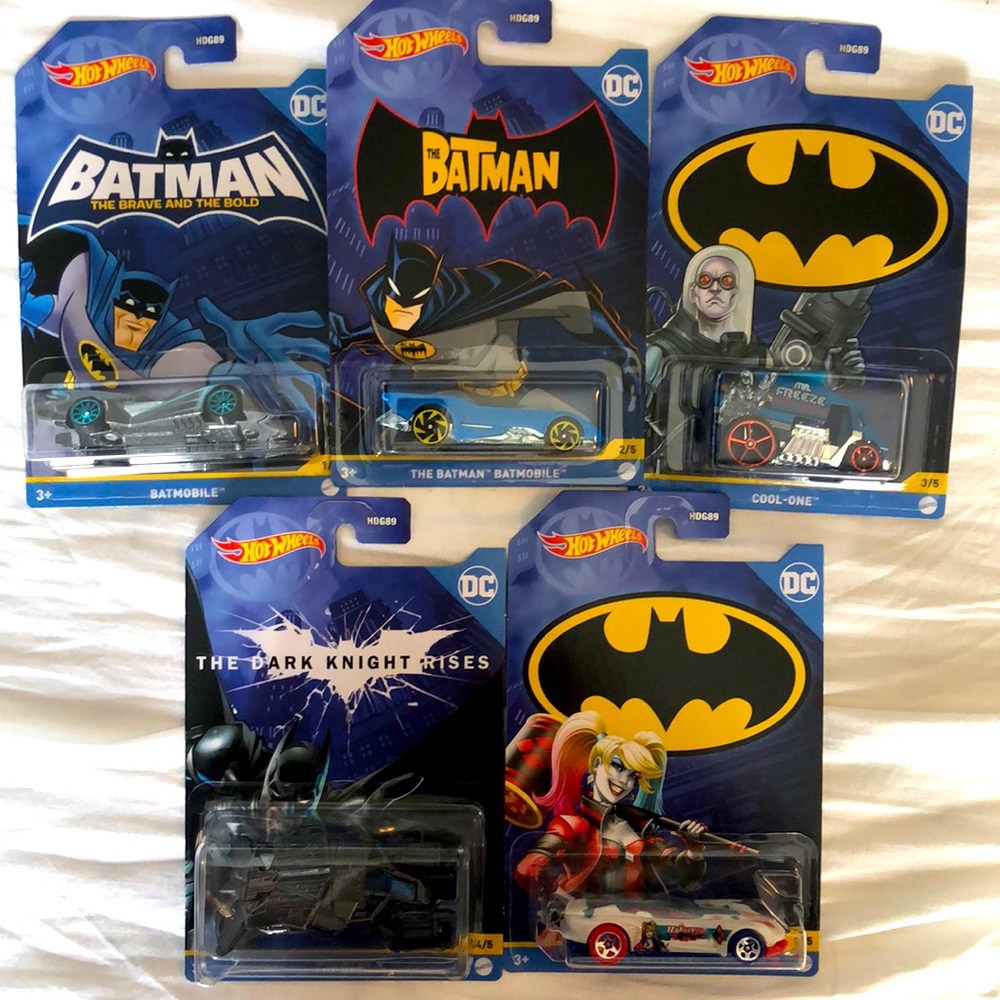 Batman Hot Wheels 5/5 Set- Brand New Entire Set